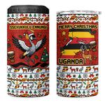Uganda Christmas Crested Crane 4 in 1 Can Cooler Tumbler Ugandan Kob - Map Flag - Ssekukkulu Ennungi - Ugly Pixel Art