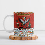 Uganda Christmas Crested Crane Ceramic Mug Ugandan Kob - Map Flag - Ssekukkulu Ennungi - Ugly Pixel Art