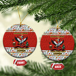Uganda Christmas Crested Crane Ceramic Ornament Ugandan Kob - Map Flag - Ssekukkulu Ennungi - Ugly Pixel Art