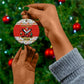 Uganda Christmas Crested Crane Ceramic Ornament Ugandan Kob - Map Flag - Ssekukkulu Ennungi - Ugly Pixel Art