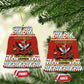 Uganda Christmas Crested Crane Ceramic Ornament Ugandan Kob - Map Flag - Ssekukkulu Ennungi - Ugly Pixel Art