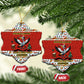 Uganda Christmas Crested Crane Ceramic Ornament Ugandan Kob - Map Flag - Ssekukkulu Ennungi - Ugly Pixel Art