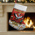 Uganda Christmas Crested Crane Christmas Stocking Ugandan Kob - Map Flag - Ssekukkulu Ennungi - Ugly Pixel Art