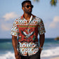 Uganda Christmas Crested Crane Hawaiian Shirt Ugandan Kob - Map Flag - Ssekukkulu Ennungi - Ugly Pixel Art