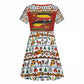 Uganda Christmas Crested Crane Kid Short Sleeve Dress Ugandan Kob - Map Flag - Ssekukkulu Ennungi - Ugly Pixel Art