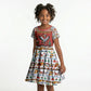 Uganda Christmas Crested Crane Kid Short Sleeve Dress Ugandan Kob - Map Flag - Ssekukkulu Ennungi - Ugly Pixel Art