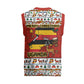 Uganda Christmas Crested Crane Christmas Knitted V-Neck Vest Ugandan Kob - Map Flag - Ssekukkulu Ennungi - Ugly Pixel Art