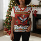 Uganda Christmas Crested Crane Christmas Knitted V-Neck Vest Ugandan Kob - Map Flag - Ssekukkulu Ennungi - Ugly Pixel Art