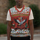 Uganda Christmas Crested Crane Christmas Knitted V-Neck Vest Ugandan Kob - Map Flag - Ssekukkulu Ennungi - Ugly Pixel Art