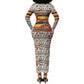 Uganda Christmas Crested Crane Long Sleeve Bodycon Dress Ugandan Kob - Map Flag - Ssekukkulu Ennungi - Ugly Pixel Art
