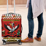 Uganda Christmas Crested Crane Luggage Cover Ugandan Kob - Map Flag - Ssekukkulu Ennungi - Ugly Pixel Art