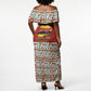 Uganda Christmas Crested Crane Off Shoulder Maxi Dress Ugandan Kob - Map Flag - Ssekukkulu Ennungi - Ugly Pixel Art