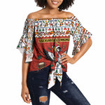 Uganda Christmas Crested Crane Off Shoulder Wrap Waist Top Ugandan Kob - Map Flag - Ssekukkulu Ennungi - Ugly Pixel Art
