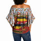 Uganda Christmas Crested Crane Off Shoulder Wrap Waist Top Ugandan Kob - Map Flag - Ssekukkulu Ennungi - Ugly Pixel Art