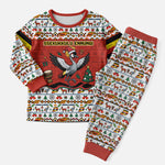 Uganda Christmas Crested Crane Christmas Pajama Set Ugandan Kob - Map Flag - Ssekukkulu Ennungi - Ugly Pixel Art