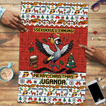 Uganda Christmas Crested Crane Puzzle Ugandan Kob - Map Flag - Ssekukkulu Ennungi - Ugly Pixel Art
