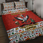 Uganda Christmas Crested Crane Quilt Bed Set Ugandan Kob - Map Flag - Ssekukkulu Ennungi - Ugly Pixel Art