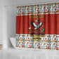 Uganda Christmas Crested Crane Shower Curtain Ugandan Kob - Map Flag - Ssekukkulu Ennungi - Ugly Pixel Art