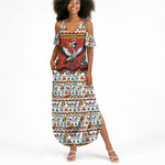 Uganda Christmas Crested Crane Summer Maxi Dress Ugandan Kob - Map Flag - Ssekukkulu Ennungi - Ugly Pixel Art