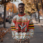 Uganda Christmas Crested Crane Sweatshirt Ugandan Kob - Map Flag - Ssekukkulu Ennungi - Ugly Pixel Art