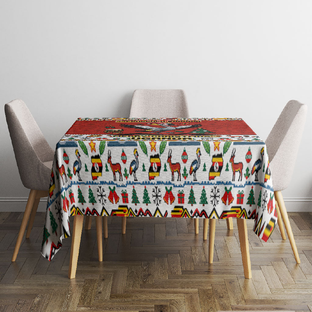 Uganda Christmas Crested Crane Tablecloth Ugandan Kob - Map Flag - Ssekukkulu Ennungi - Ugly Pixel Art