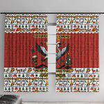 Uganda Christmas Crested Crane Window Curtain Ugandan Kob - Map Flag - Ssekukkulu Ennungi - Ugly Pixel Art