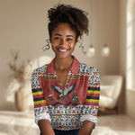 Uganda Christmas Crested Crane Women Casual Shirt Ugandan Kob - Map Flag - Ssekukkulu Ennungi - Ugly Pixel Art