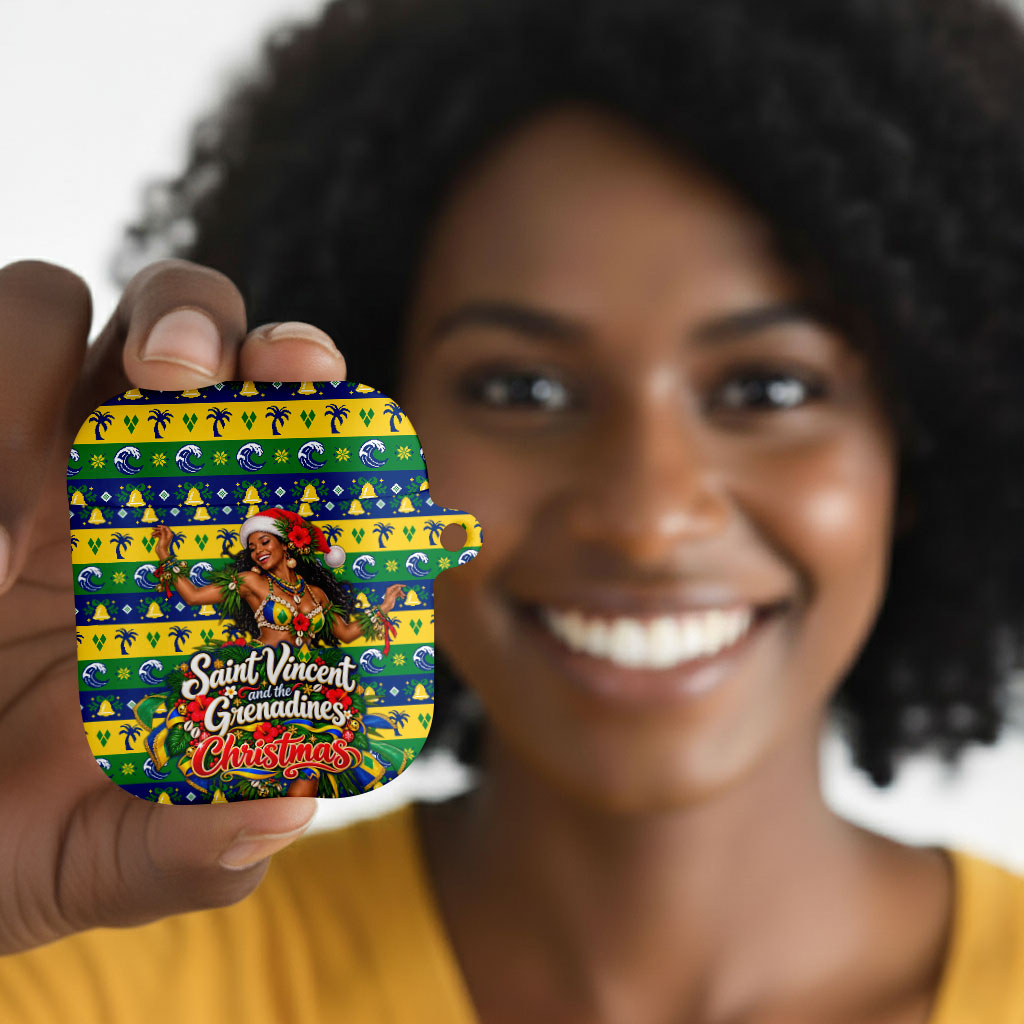 Saint Vincent And The Grenadines Christmas AirPods Case Caribbean Island Girl Dancer Tropical Winter