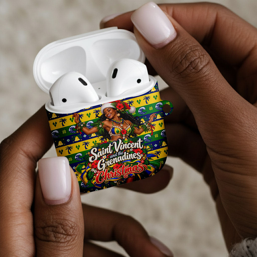 Saint Vincent And The Grenadines Christmas AirPods Case Caribbean Island Girl Dancer Tropical Winter