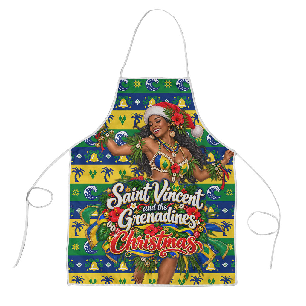 Saint Vincent And The Grenadines Christmas Apron Caribbean Island Girl Dancer Tropical Winter