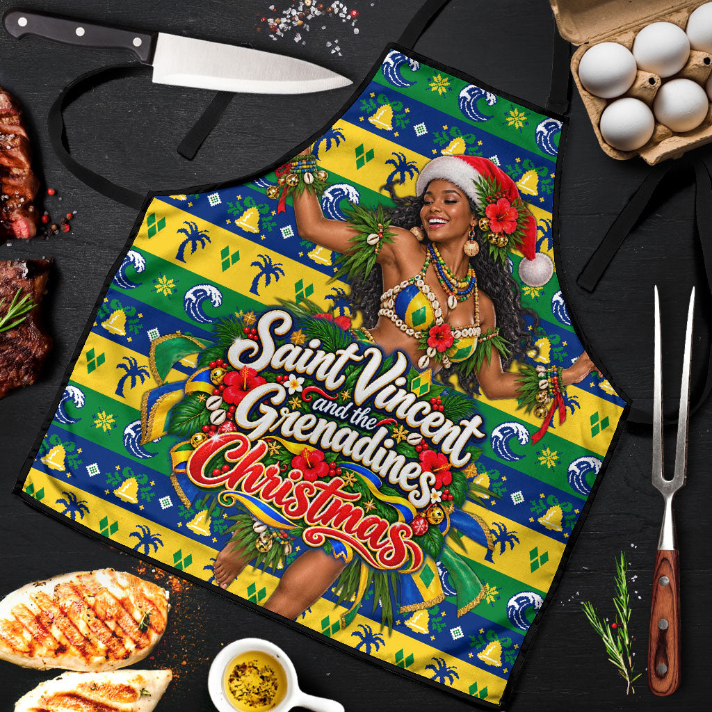 Saint Vincent And The Grenadines Christmas Apron Caribbean Island Girl Dancer Tropical Winter