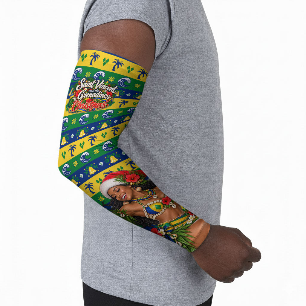 Saint Vincent And The Grenadines Christmas Arm Sleeves Caribbean Island Girl Dancer Tropical Winter