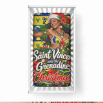 Saint Vincent And The Grenadines Christmas Baby Bed Cover Caribbean Island Girl Dancer Tropical Winter