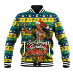 Saint Vincent And The Grenadines Christmas Baseball Jacket Caribbean Island Girl Dancer Tropical Winter