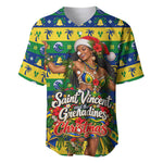 Saint Vincent And The Grenadines Christmas Baseball Jersey Caribbean Island Girl Dancer Tropical Winter
