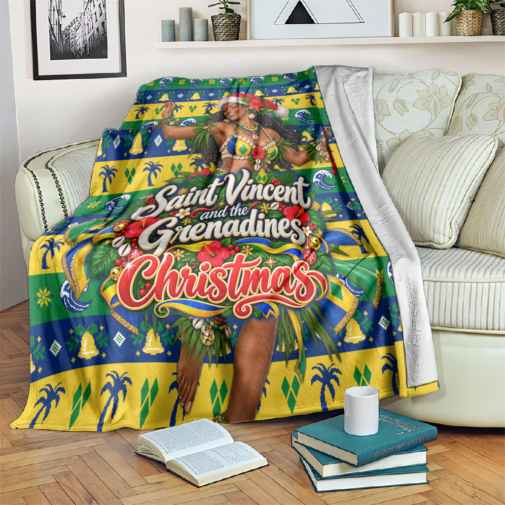 Saint Vincent And The Grenadines Christmas Blanket Caribbean Island Girl Dancer Tropical Winter