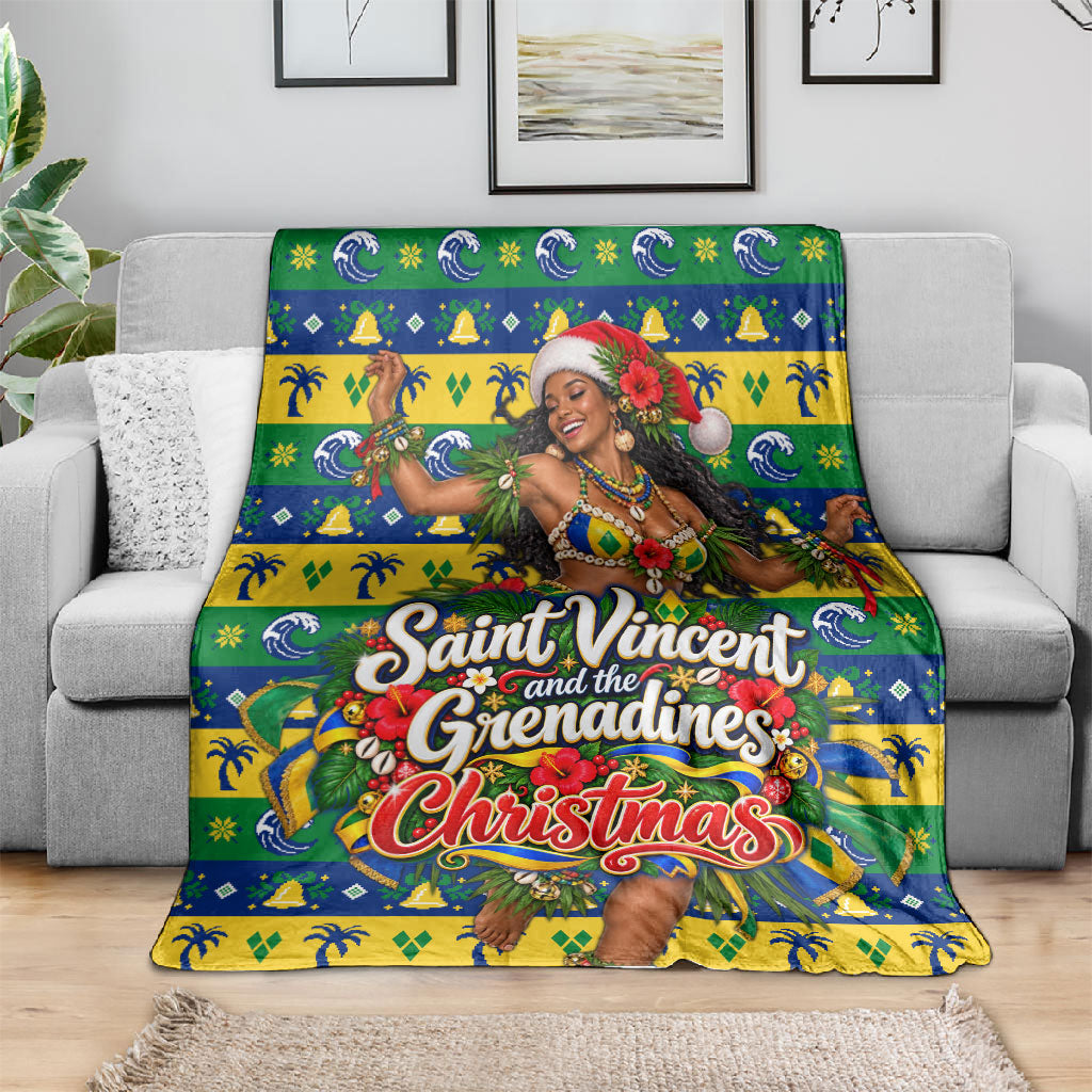 Saint Vincent And The Grenadines Christmas Blanket Caribbean Island Girl Dancer Tropical Winter