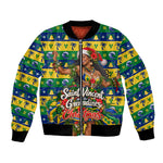Saint Vincent And The Grenadines Christmas Bomber Jacket Caribbean Island Girl Dancer Tropical Winter