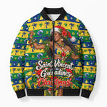 Saint Vincent And The Grenadines Christmas Bomber Puffer Jacket Caribbean Island Girl Dancer Tropical Winter