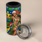 Saint Vincent And The Grenadines Christmas 4 in 1 Can Cooler Tumbler Caribbean Island Girl Dancer Tropical Winter
