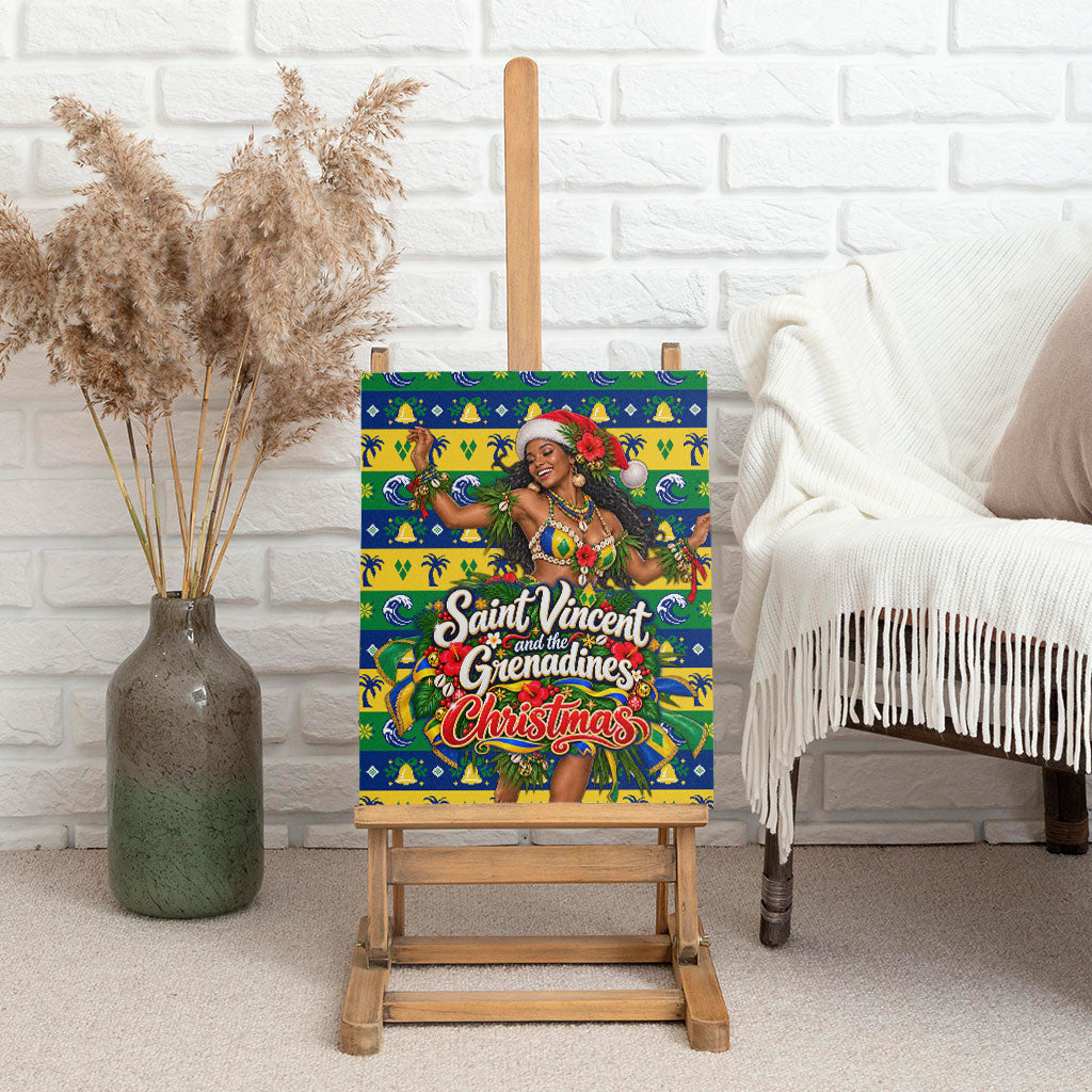 Saint Vincent And The Grenadines Christmas Canvas Wall Art Caribbean Island Girl Dancer Tropical Winter