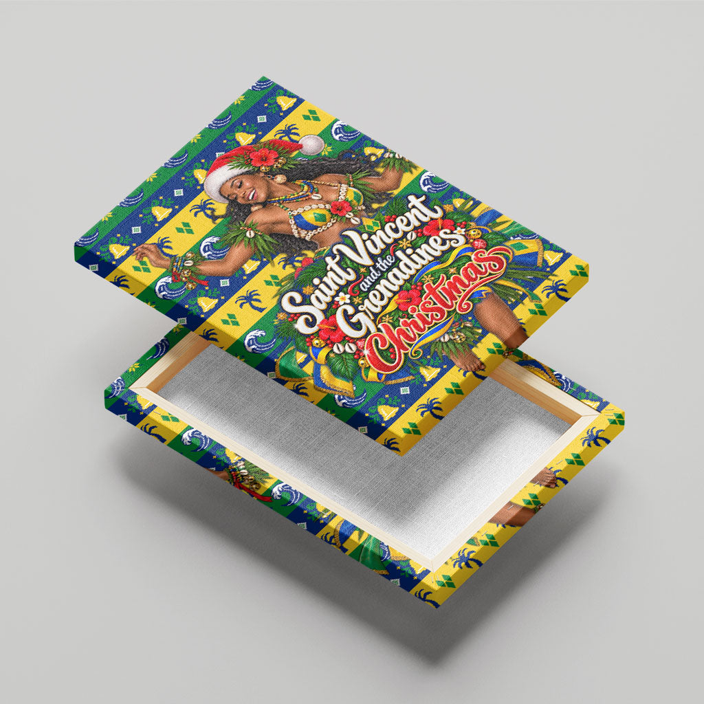 Saint Vincent And The Grenadines Christmas Canvas Wall Art Caribbean Island Girl Dancer Tropical Winter