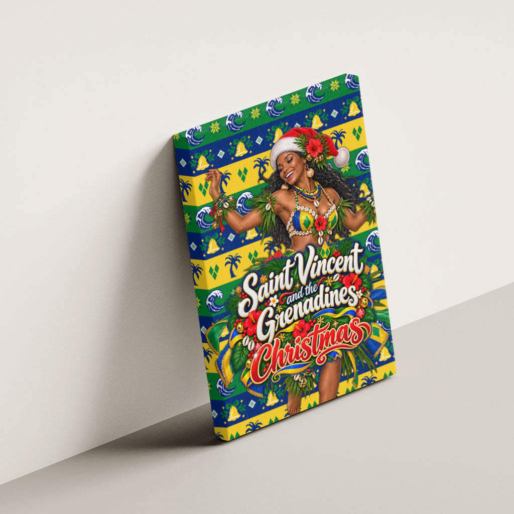 Saint Vincent And The Grenadines Christmas Canvas Wall Art Caribbean Island Girl Dancer Tropical Winter