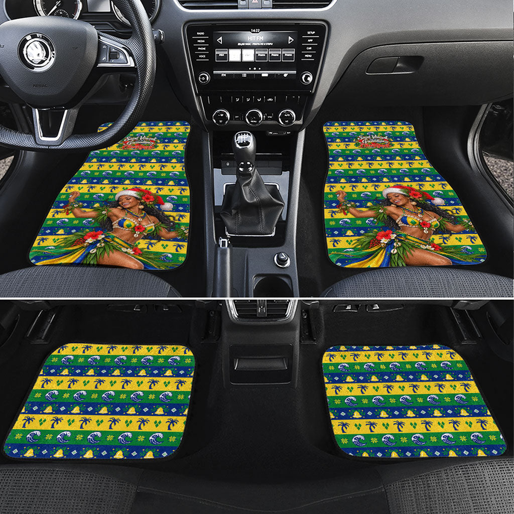 Saint Vincent And The Grenadines Christmas Car Mats Caribbean Island Girl Dancer Tropical Winter