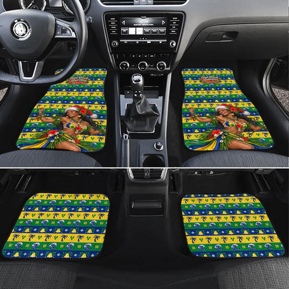 Saint Vincent And The Grenadines Christmas Car Mats Caribbean Island Girl Dancer Tropical Winter