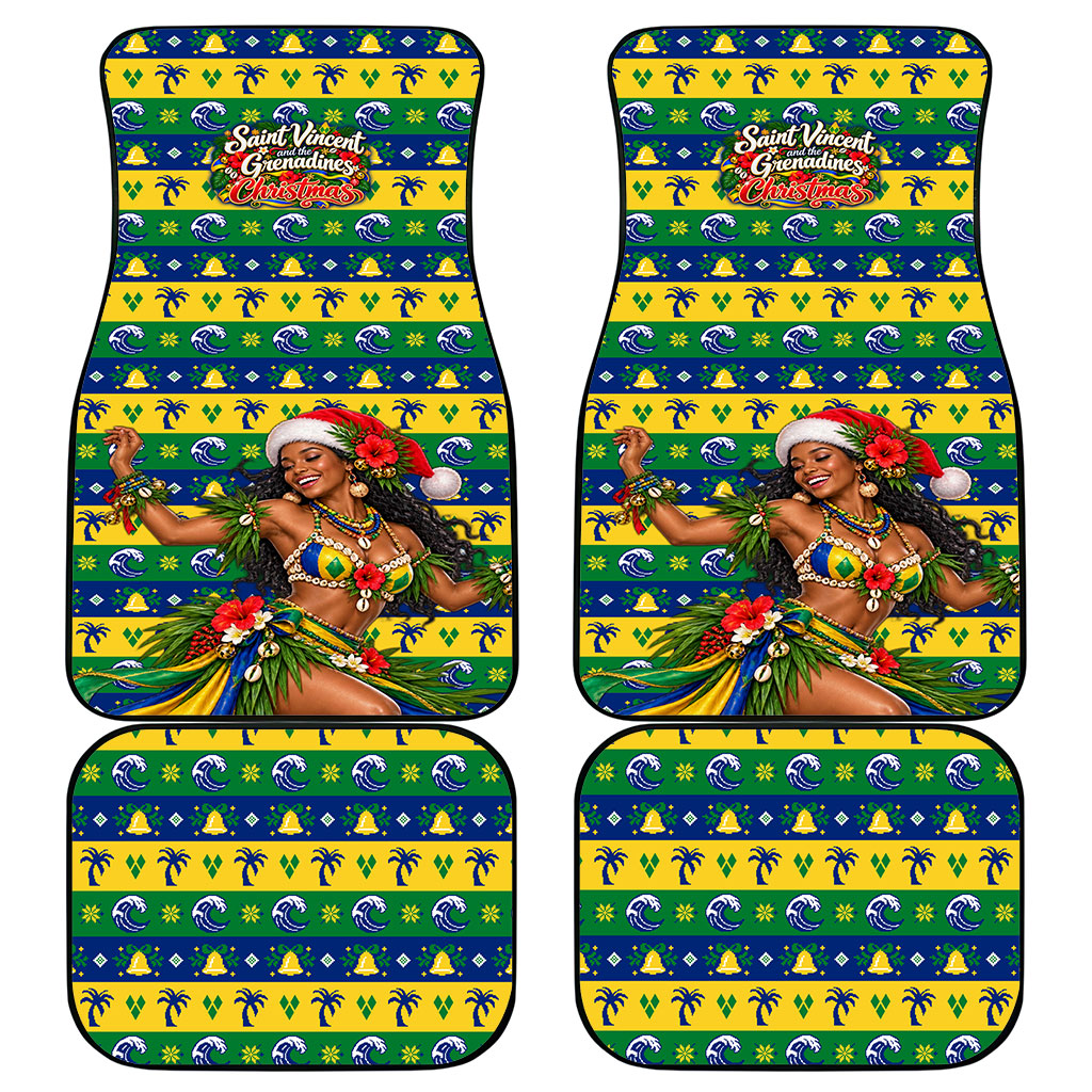 Saint Vincent And The Grenadines Christmas Car Mats Caribbean Island Girl Dancer Tropical Winter
