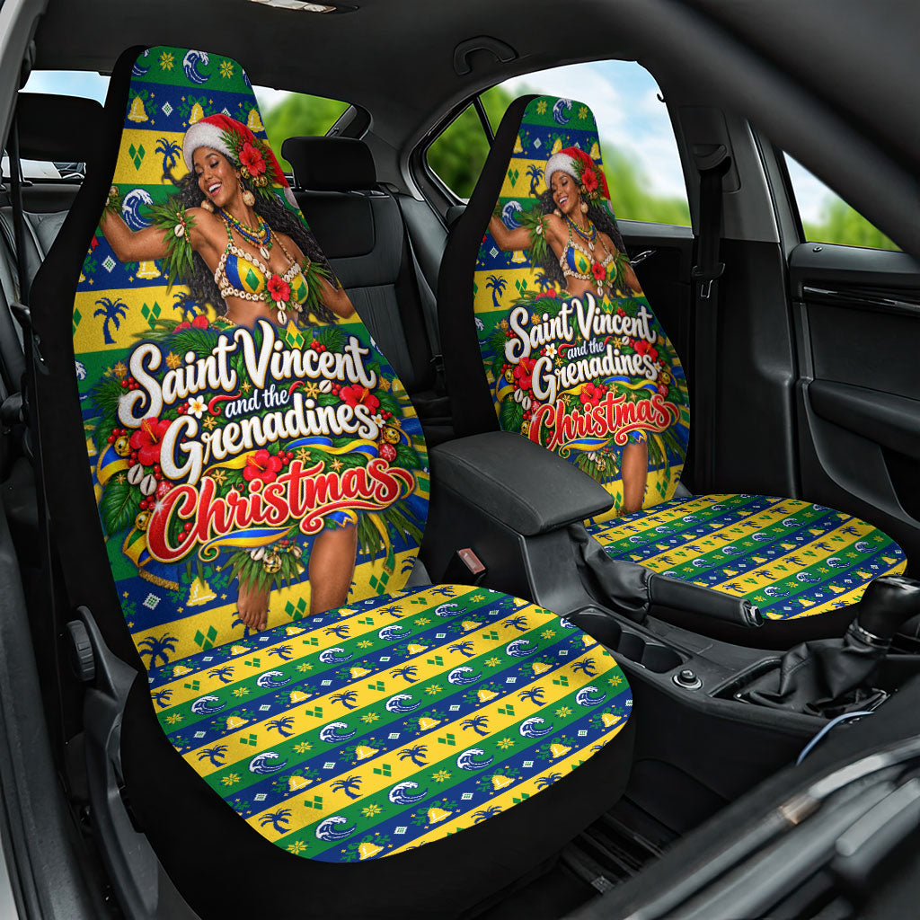 Saint Vincent And The Grenadines Christmas Car Seat Cover Caribbean Island Girl Dancer Tropical Winter