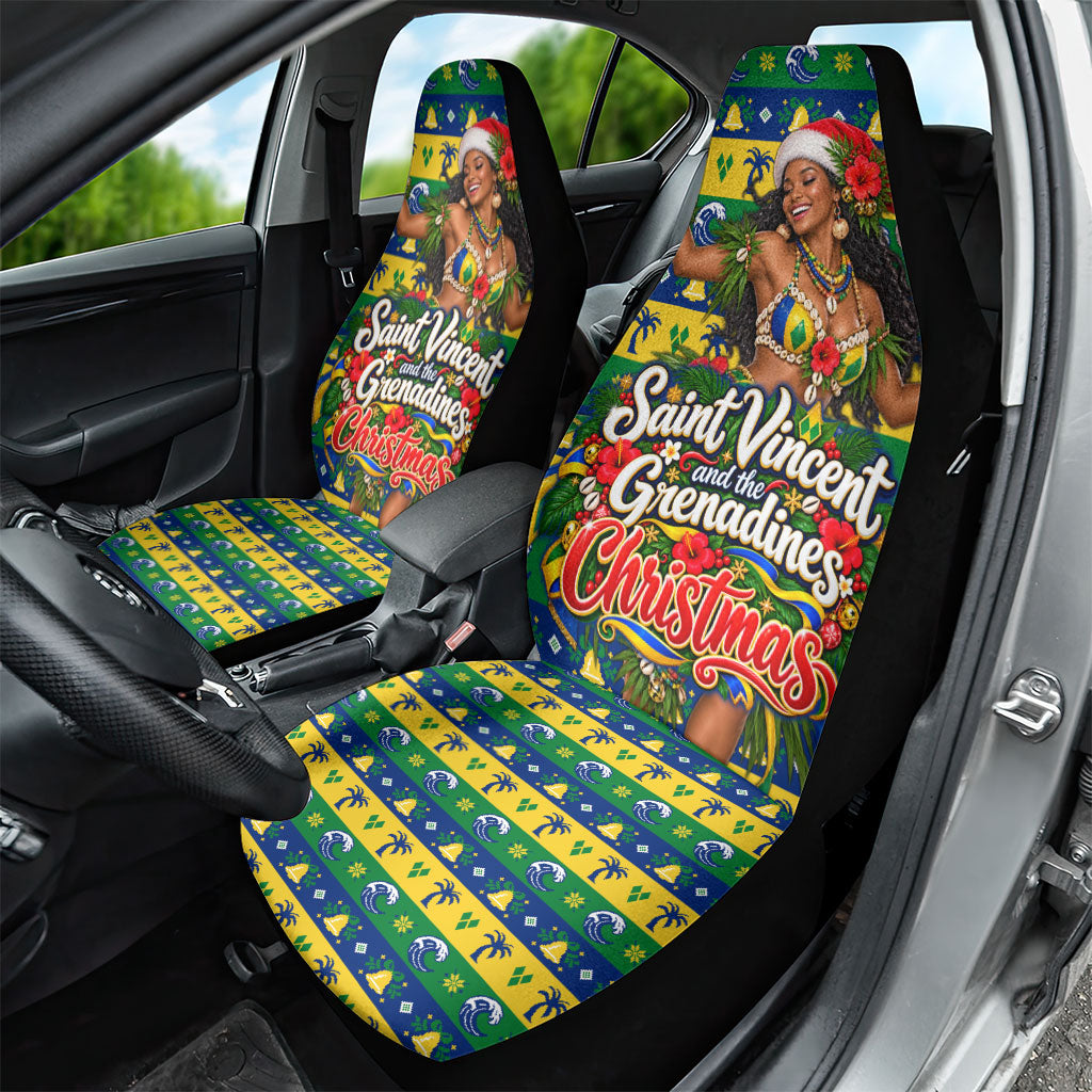 Saint Vincent And The Grenadines Christmas Car Seat Cover Caribbean Island Girl Dancer Tropical Winter