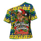 Saint Vincent And The Grenadines Christmas Cross Shoulder Shirt Caribbean Island Girl Dancer Tropical Winter