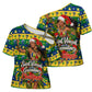 Saint Vincent And The Grenadines Christmas Cross Shoulder Shirt Caribbean Island Girl Dancer Tropical Winter